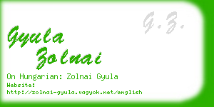 gyula zolnai business card